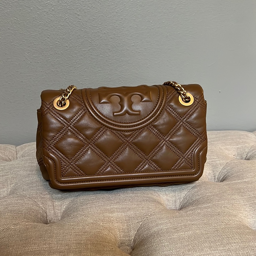 Tory Burch soft Convertible shoulder bag, brown with gold hardware